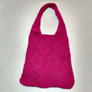 Fuchsia Hand- Crochet Shoulder Bag